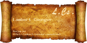 Lambert Csongor névjegykártya